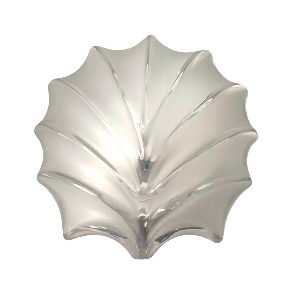 Coppia di applique tedesche di metà secolo in vetro trasparente a conchiglia di Hillebrand, anni '70 in vendita 9