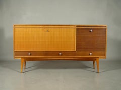 German Mid-Century Sideboard, Cherry and Walnut, Splayed Legs, 1950s