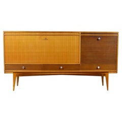 German Mid-Century Sideboard, Cherry and Walnut, Splayed Legs, 1950s