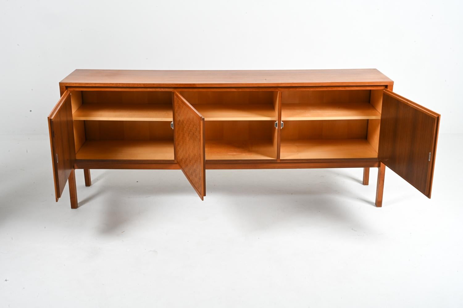 German Mid-Century Teak Woven-Front Sideboard by Leo Bub, c. 1960 For Sale 2