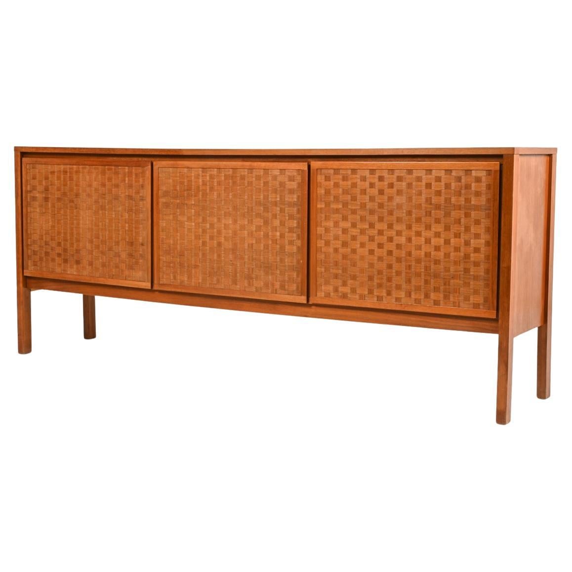 German Mid-Century Teak Woven-Front Sideboard by Leo Bub, c. 1960 For Sale