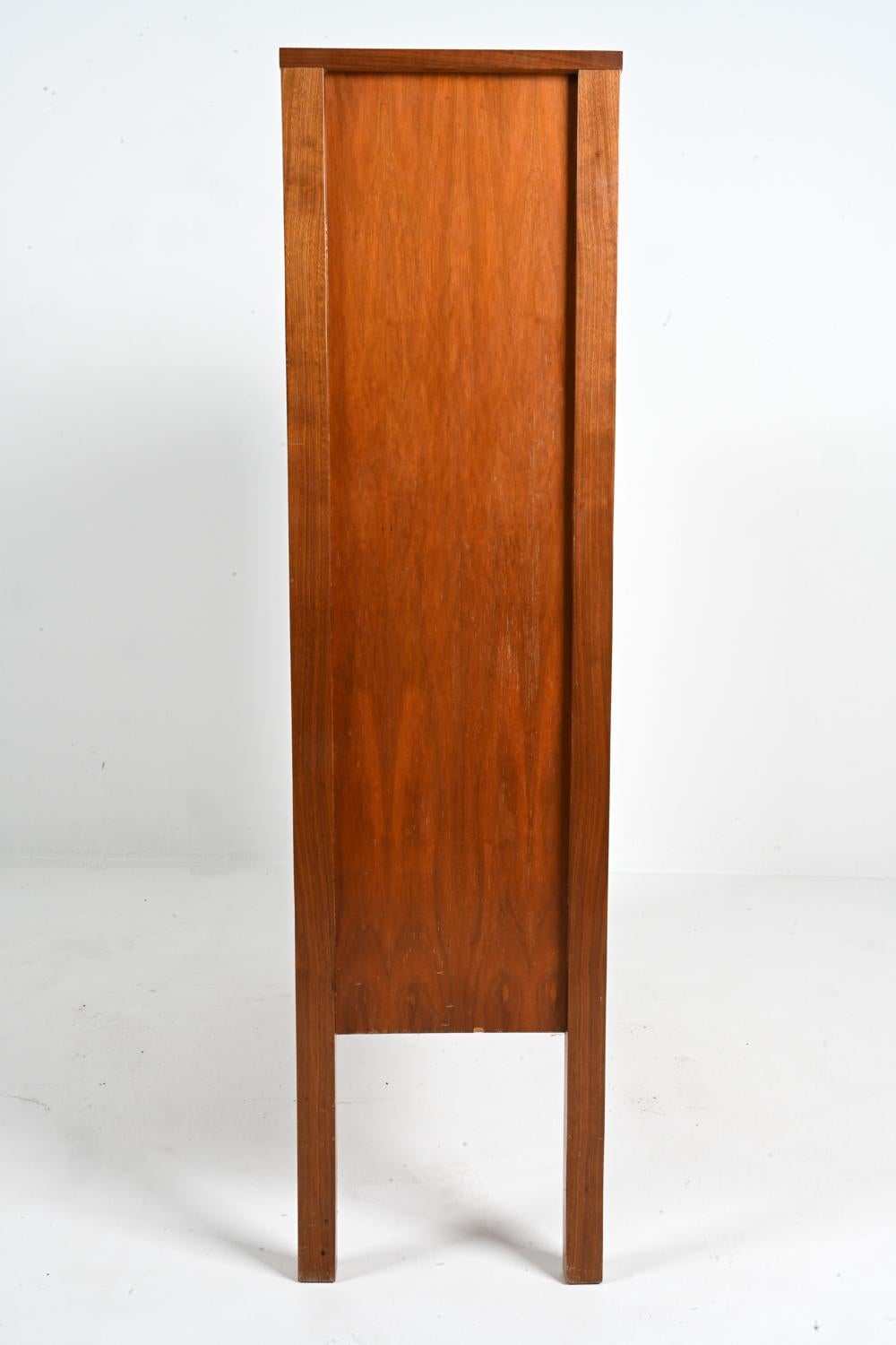 German Mid-Century Teak Woven-Front Tall Cabinet by Leo Bub, c. 1960 8