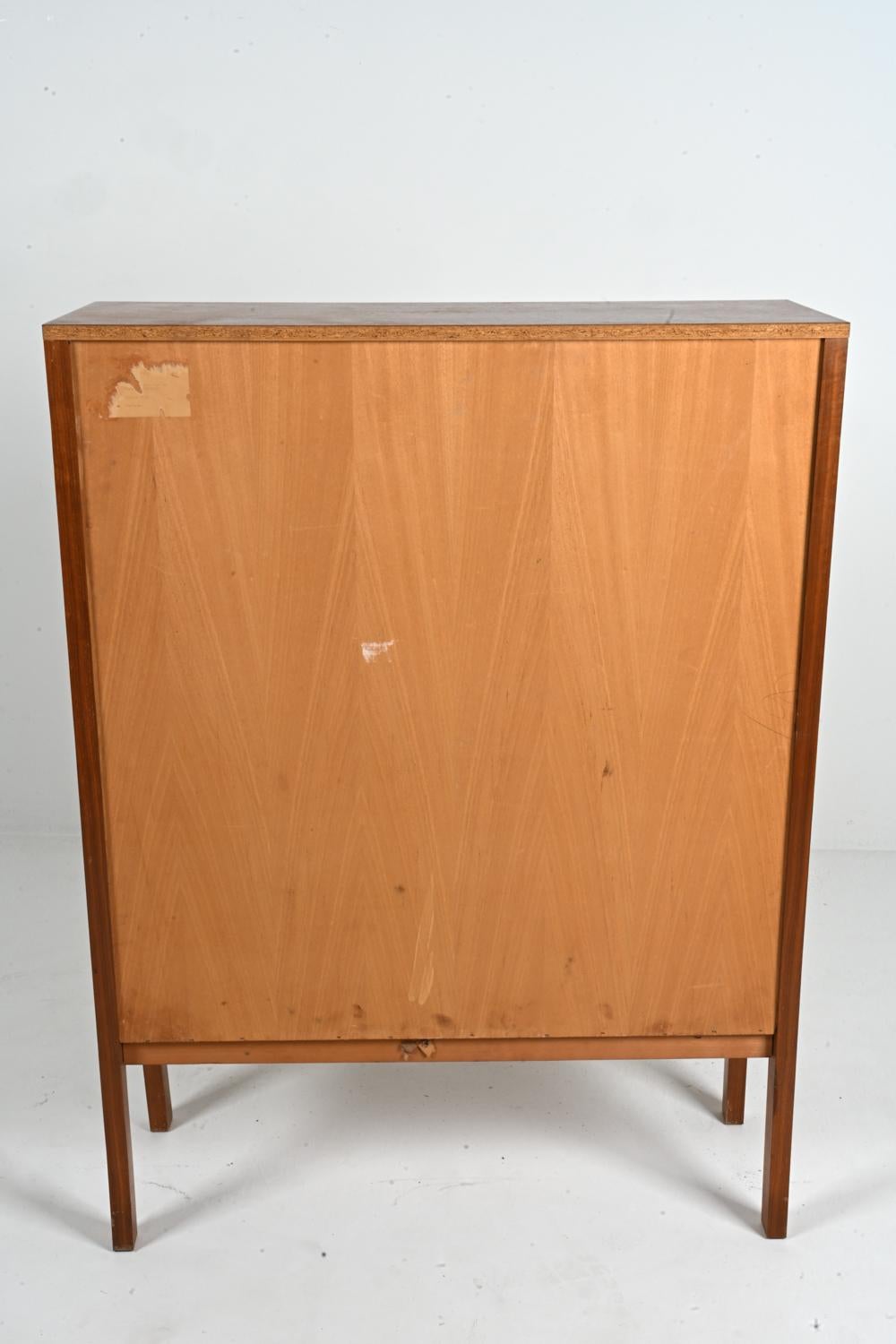 German Mid-Century Teak Woven-Front Tall Cabinet by Leo Bub, c. 1960 9