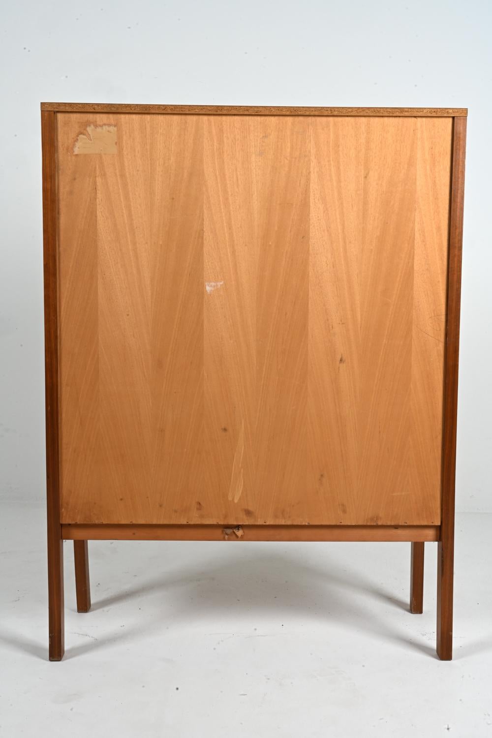 German Mid-Century Teak Woven-Front Tall Cabinet by Leo Bub, c. 1960 11