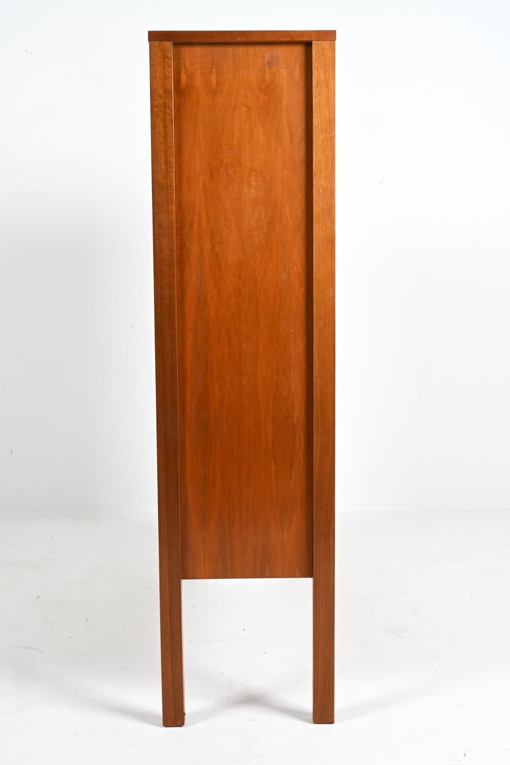 German Mid-Century Teak Woven-Front Tall Cabinet by Leo Bub, c. 1960 12