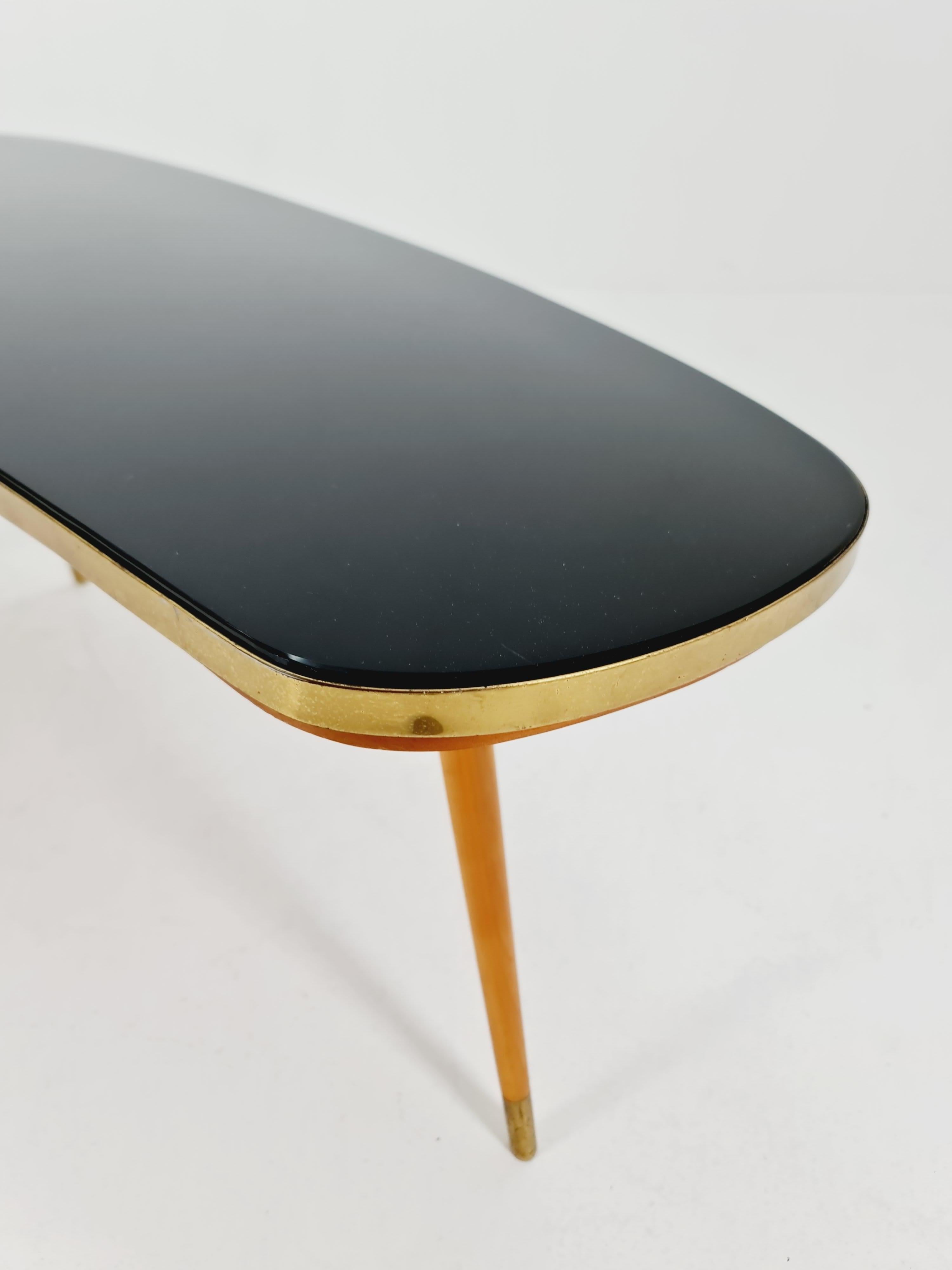 German Mid-Century Tripod  Glass & Brass Coffee Table By Else 1950s In condizioni buone in vendita a Gaggenau, DE