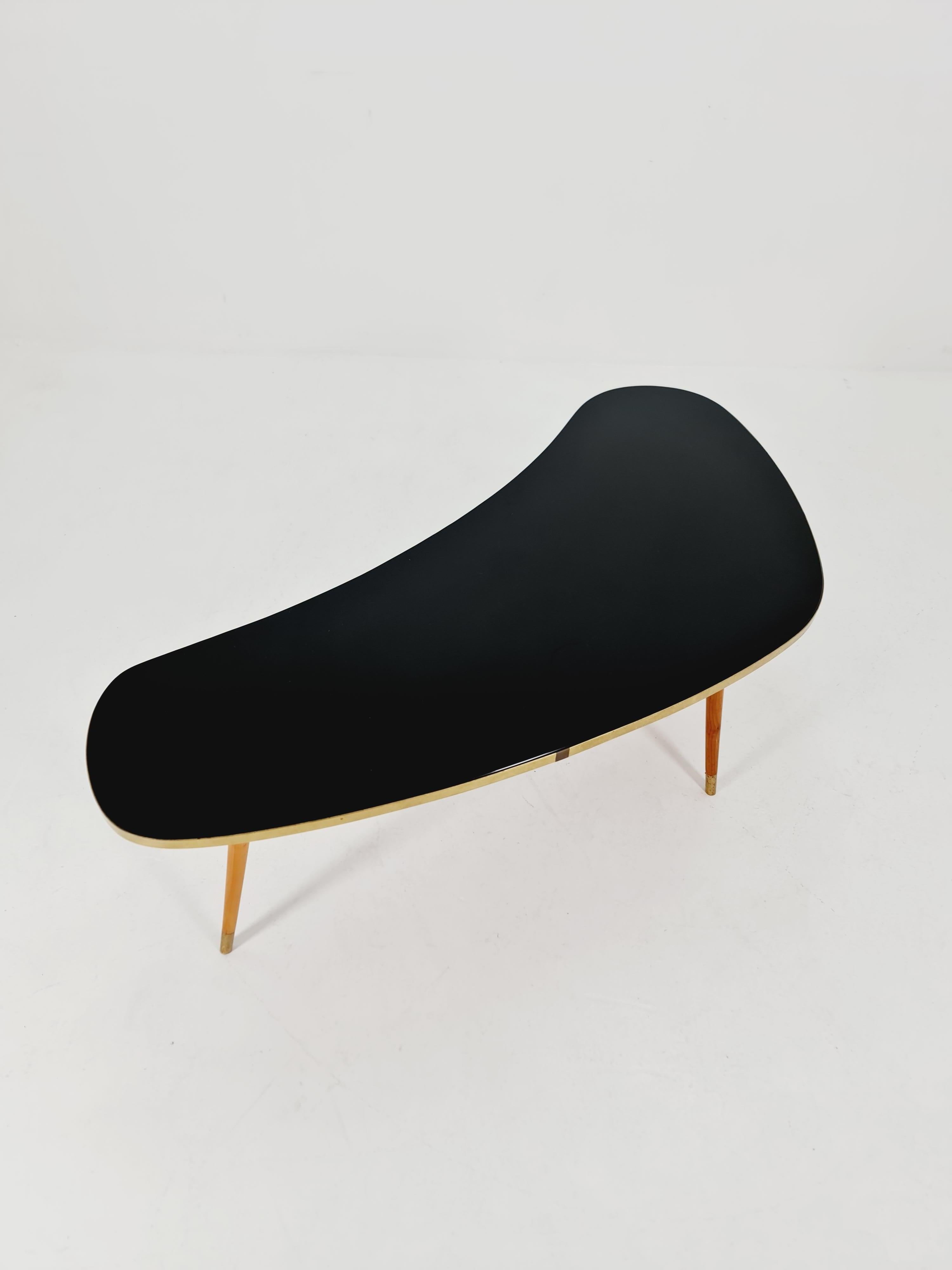 German Mid-Century Tripod  Glass & Brass Coffee Table By Else 1950s in vendita 2