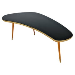 German Mid-Century Tripod  Glass & Brass Coffee Table By Else 1950s