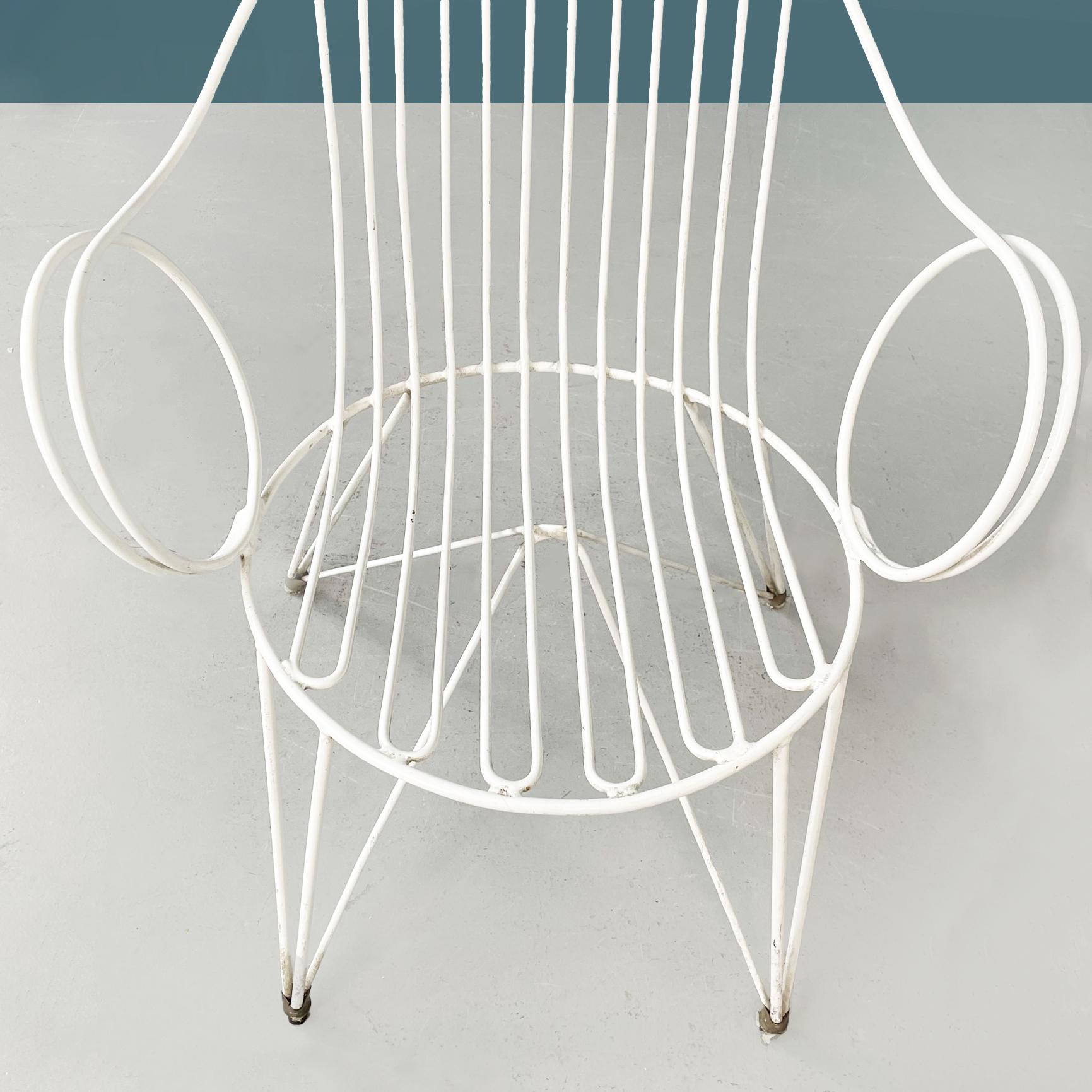 German Mid-Century White Iron Garden Chairs by Mauser Werke Waldeck, 1950s 3