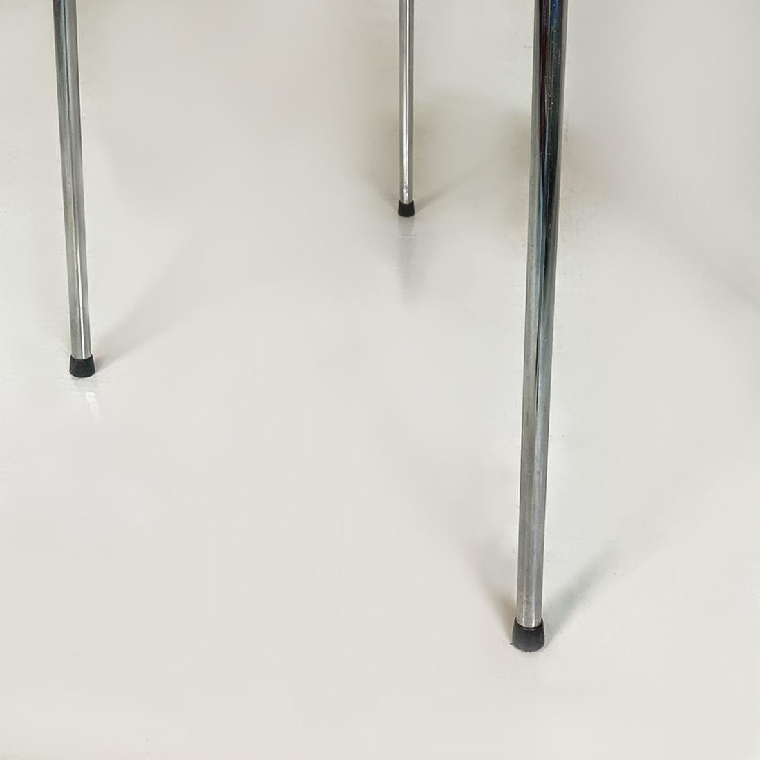 German Mid Century Wood Single Shell and Chromed Steel Rods Legs Chairs, 1960s For Sale 6