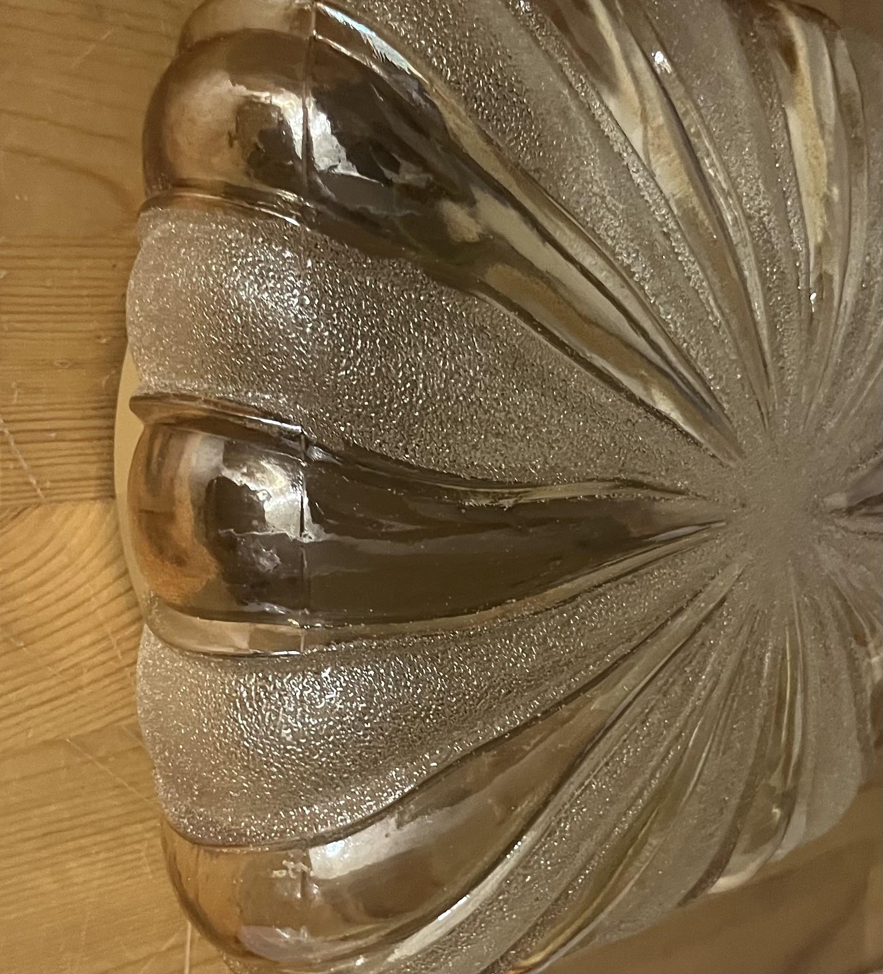 German Midcentury Amber Glass Wall Sconce by WILA Leuchten, 1970s In Excellent Condition For Sale In Badajoz, Badajoz
