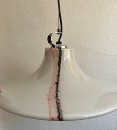 German Midcentury "Cirrus" Opaline Glass Chandelier by Peill & Putzler, 1970s