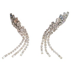 Couture DiorDesigner WesternGermanyMaxMuller Crystal SinuousDangle ClipEarrings