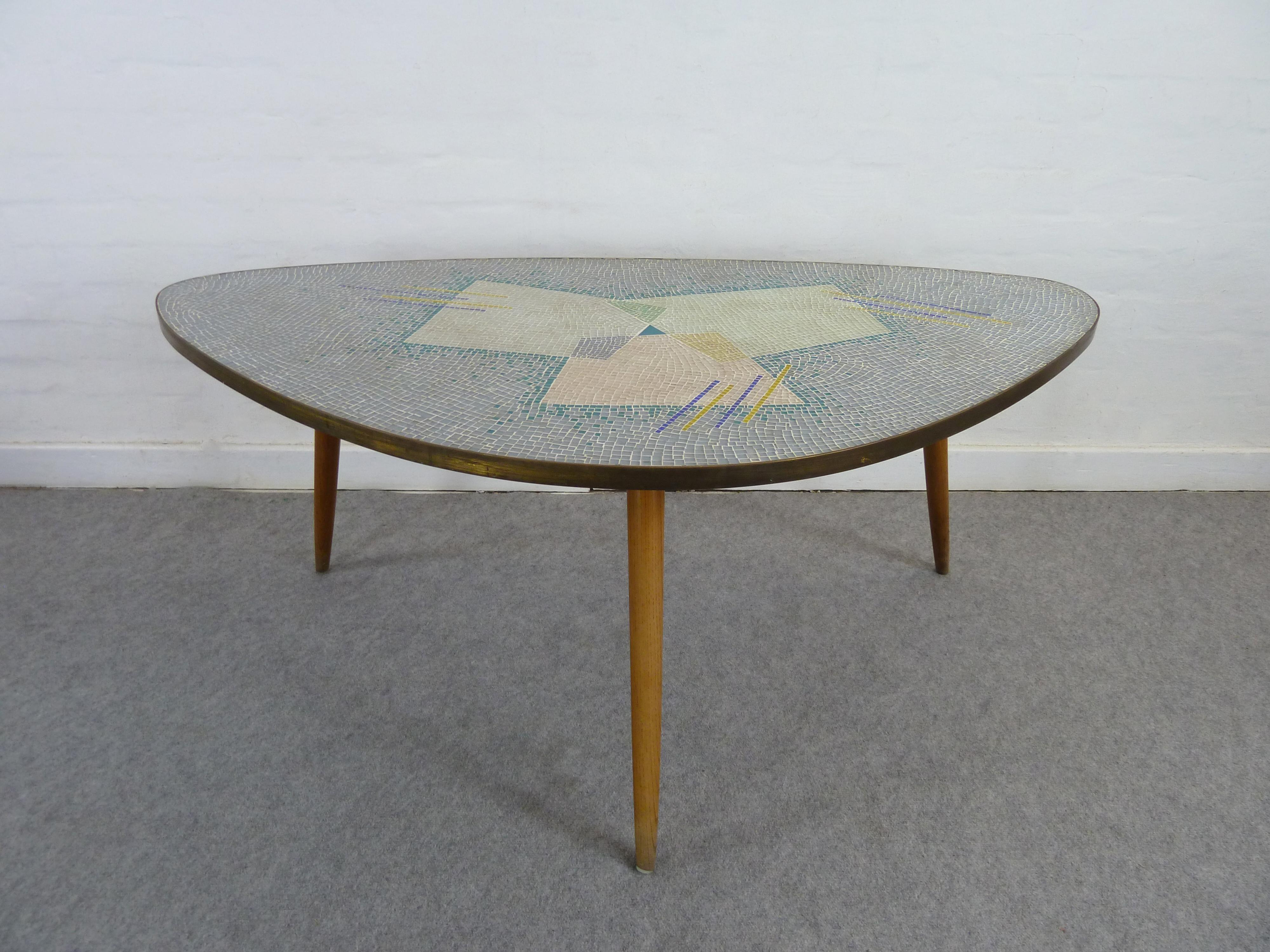 German Midcentury Glas Mosaic Table Coffeetable by Berthold Muller-Oerlinghausen 10