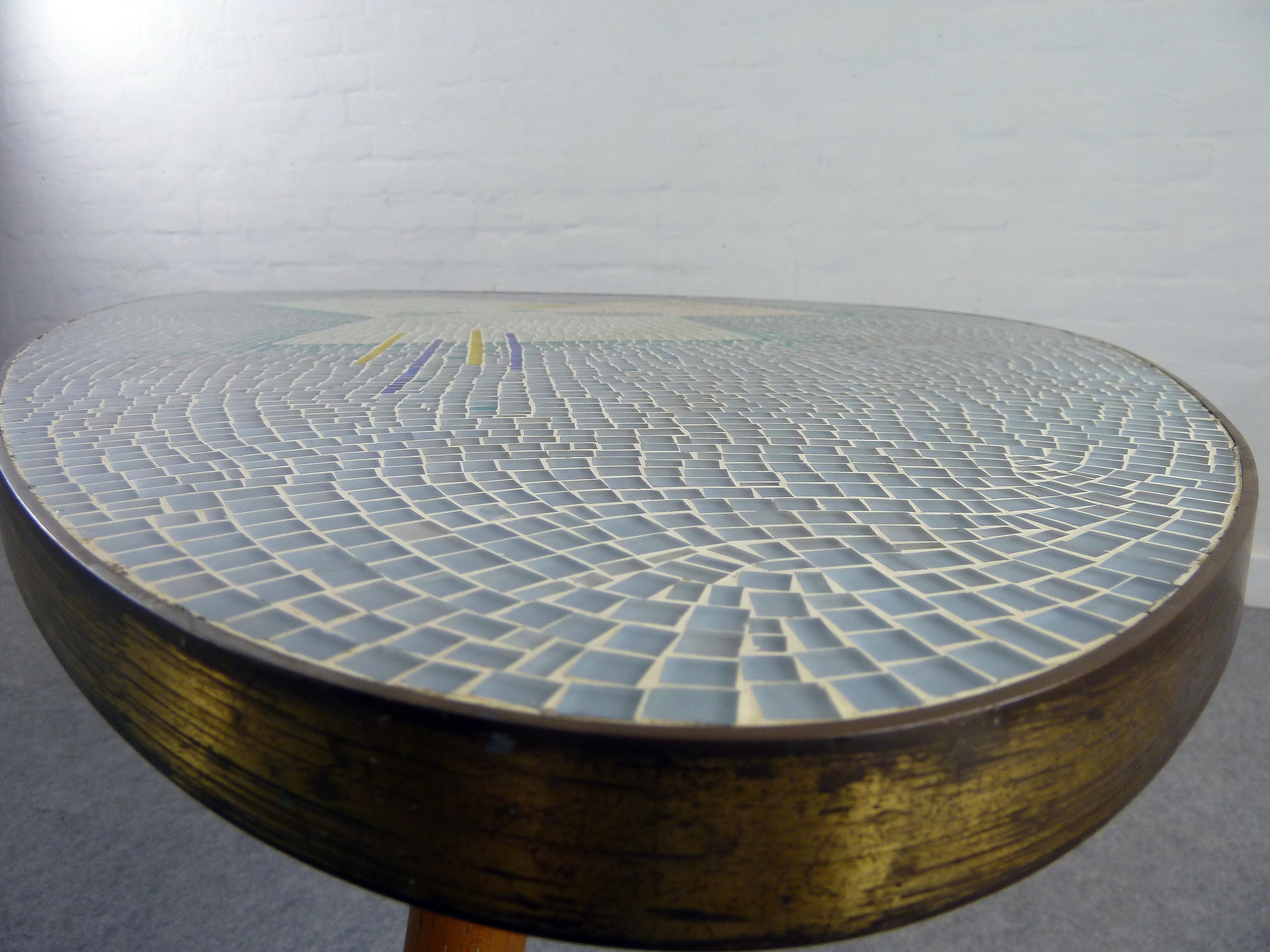 German Midcentury Glas Mosaic Table Coffeetable by Berthold Muller-Oerlinghausen In Good Condition In Halle, DE