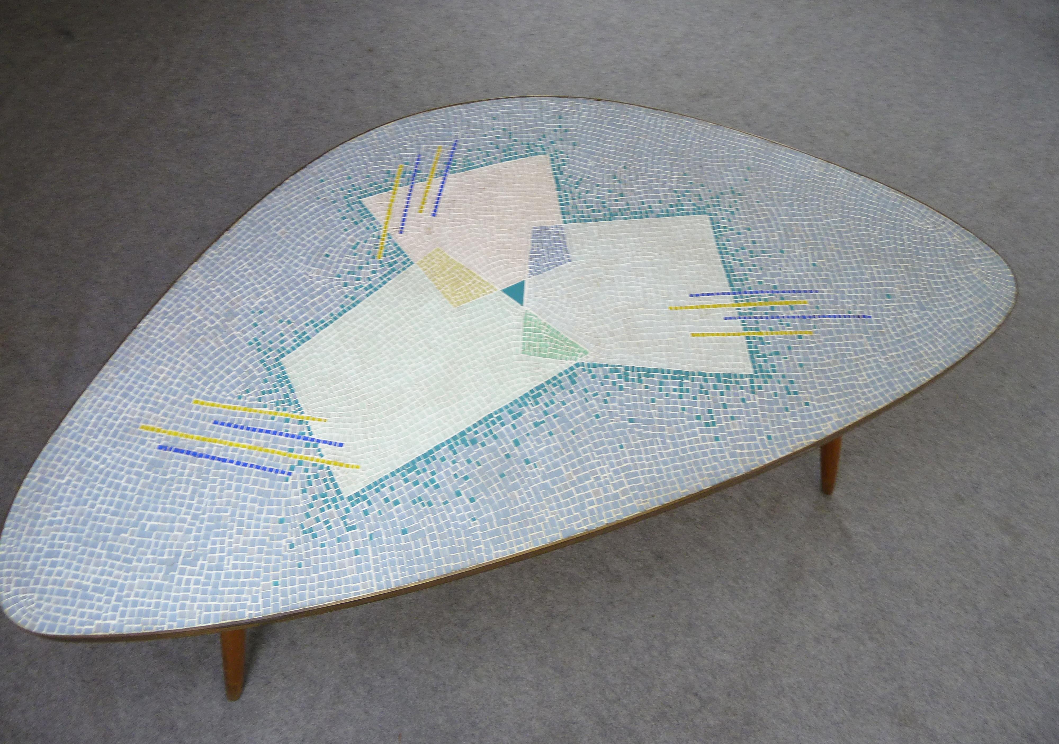 German Midcentury Glas Mosaic Table Coffeetable by Berthold Muller-Oerlinghausen 3