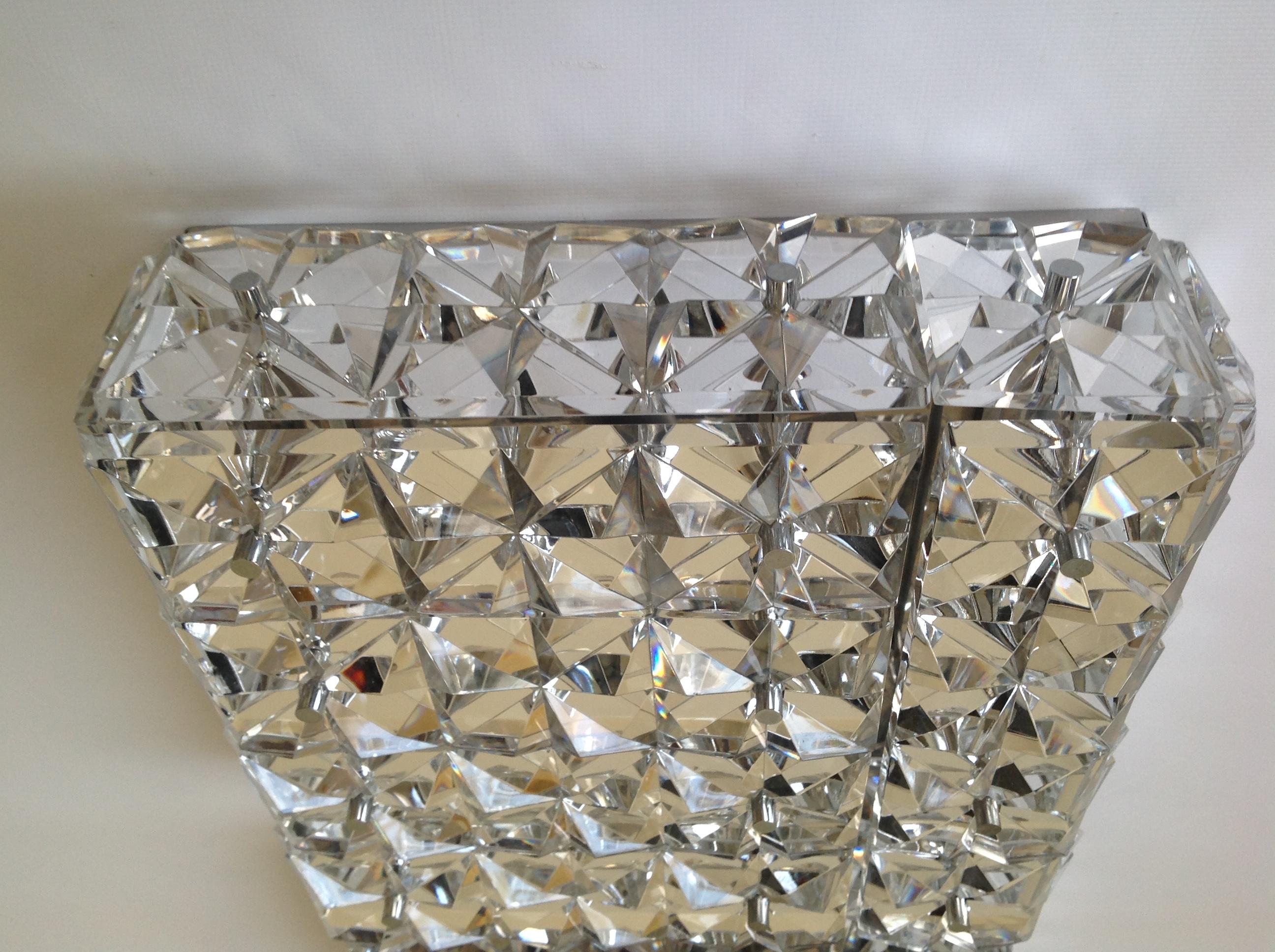 Mid-20th Century German Midcentury Glass Flushmount by Kinkeldey, 1960s For Sale