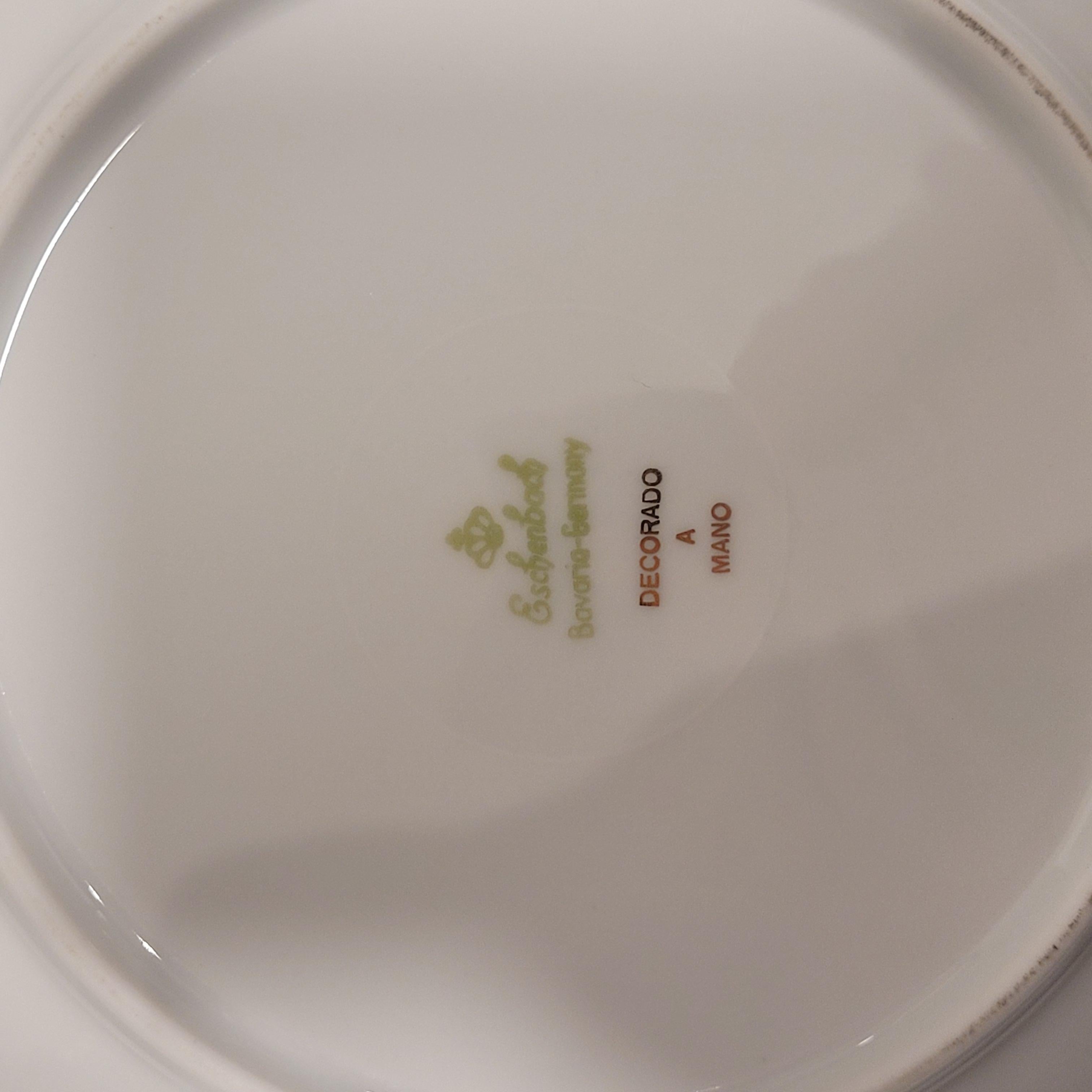 Vajilla de porcelana alemana de mediados de siglo, Flores, Eschenbach, 55 piezas en venta 7