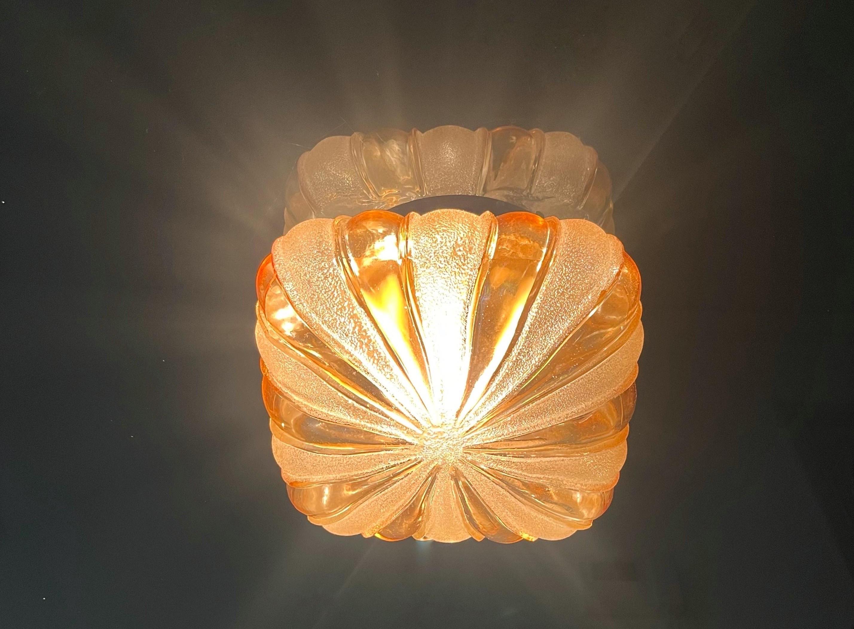 Deutsche Einbaubeleuchtung aus vier Glas aus der Mitte des Jahrhunderts von WILA Leuchten, 1970er Jahre im Angebot 2