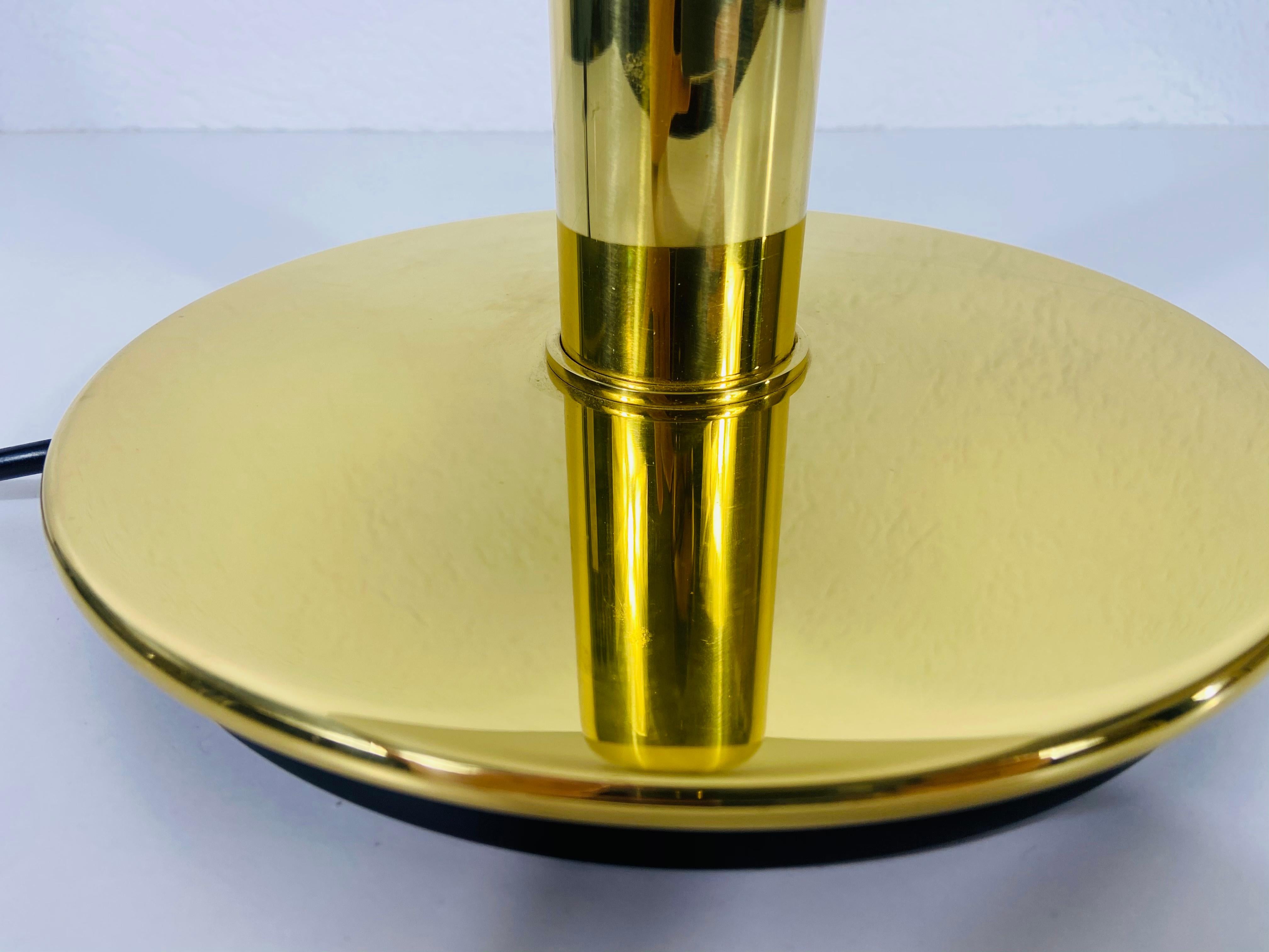 German Midcentury Solid Brass Table Lamp by Limburg, 1960s In Good Condition In Hagenbach, DE