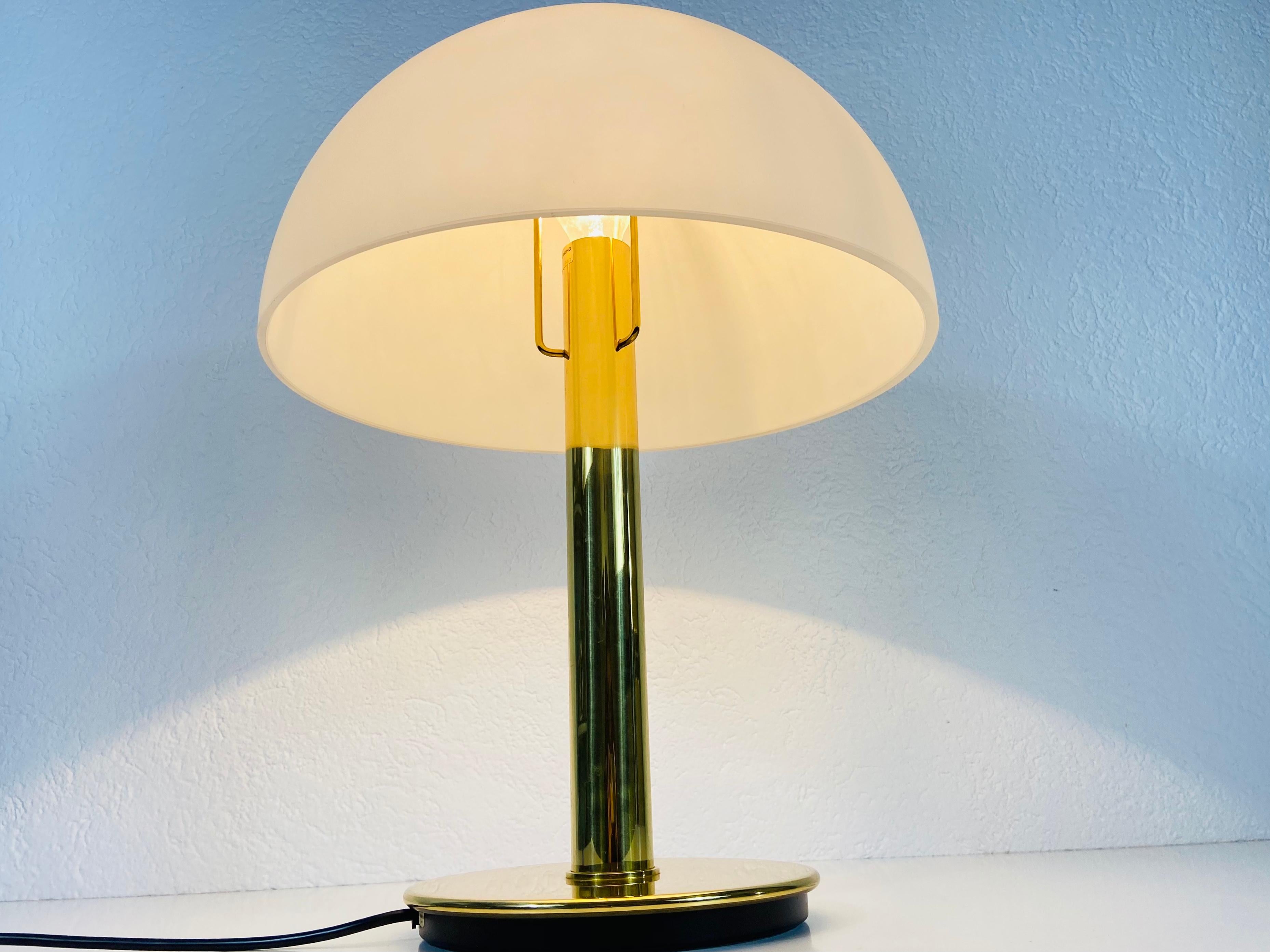 German Midcentury Solid Brass Table Lamp by Limburg, 1960s 2