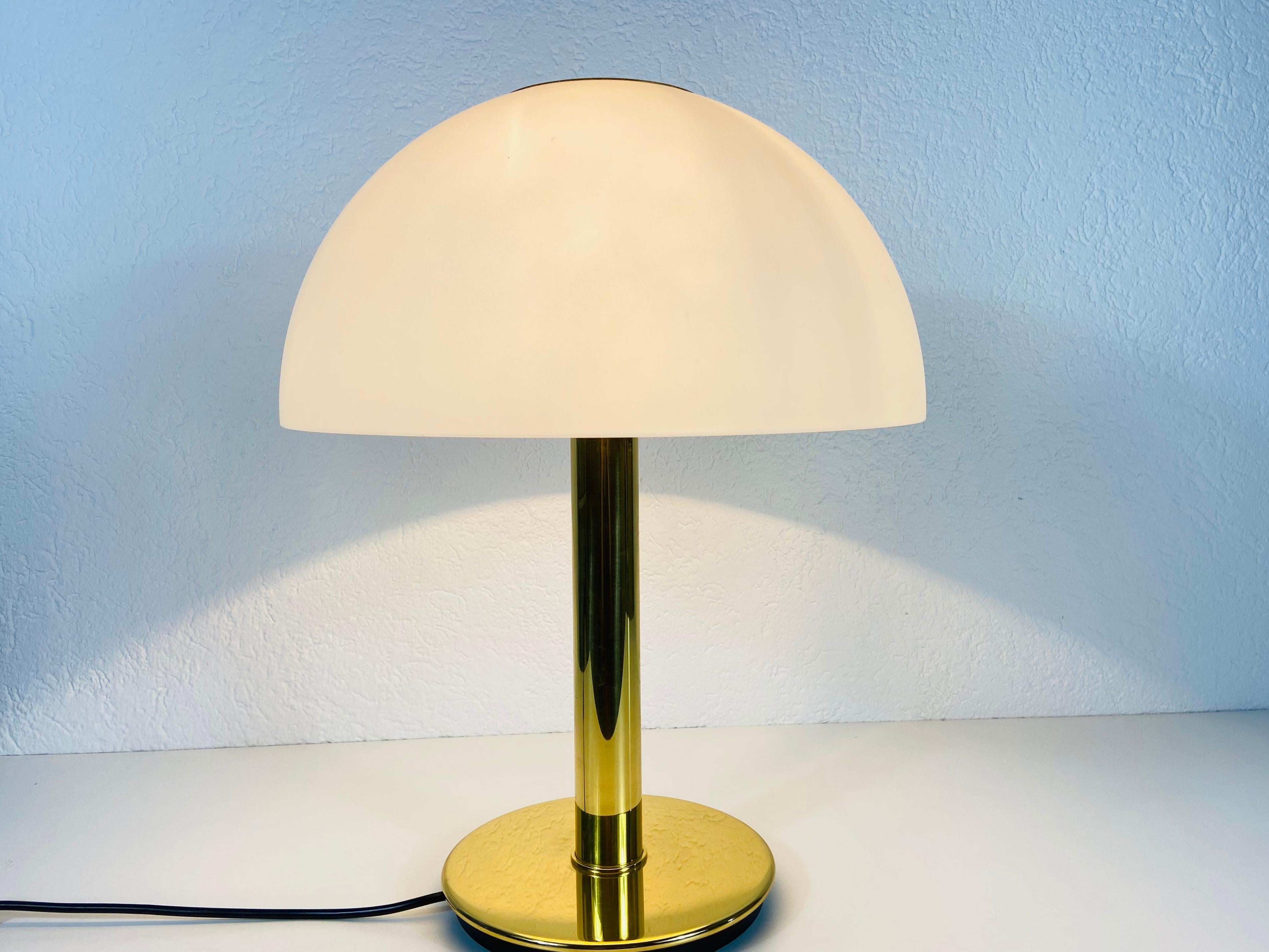 German Midcentury Solid Brass Table Lamp by Limburg, 1960s 3