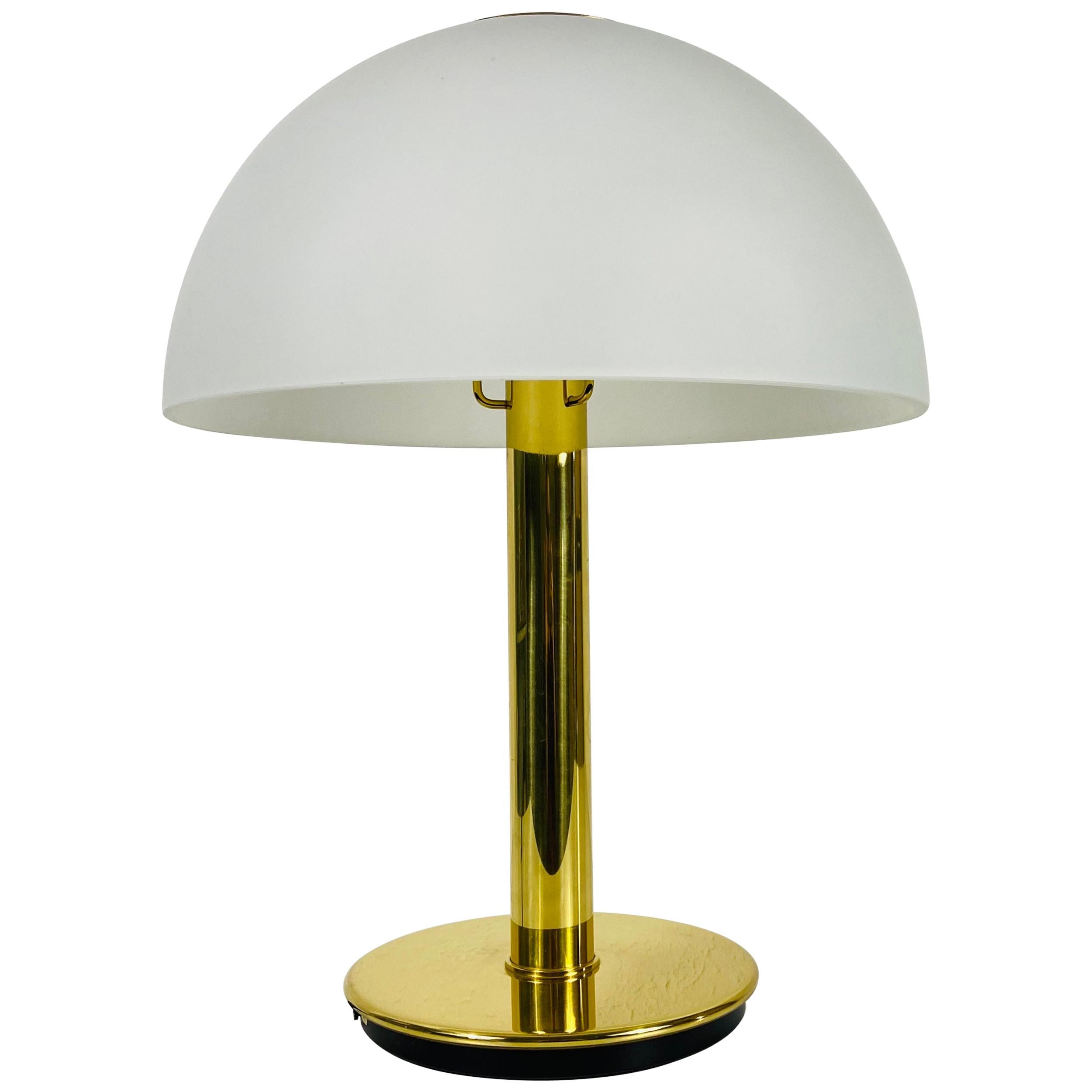 German Midcentury Solid Brass Table Lamp by Limburg, 1960s