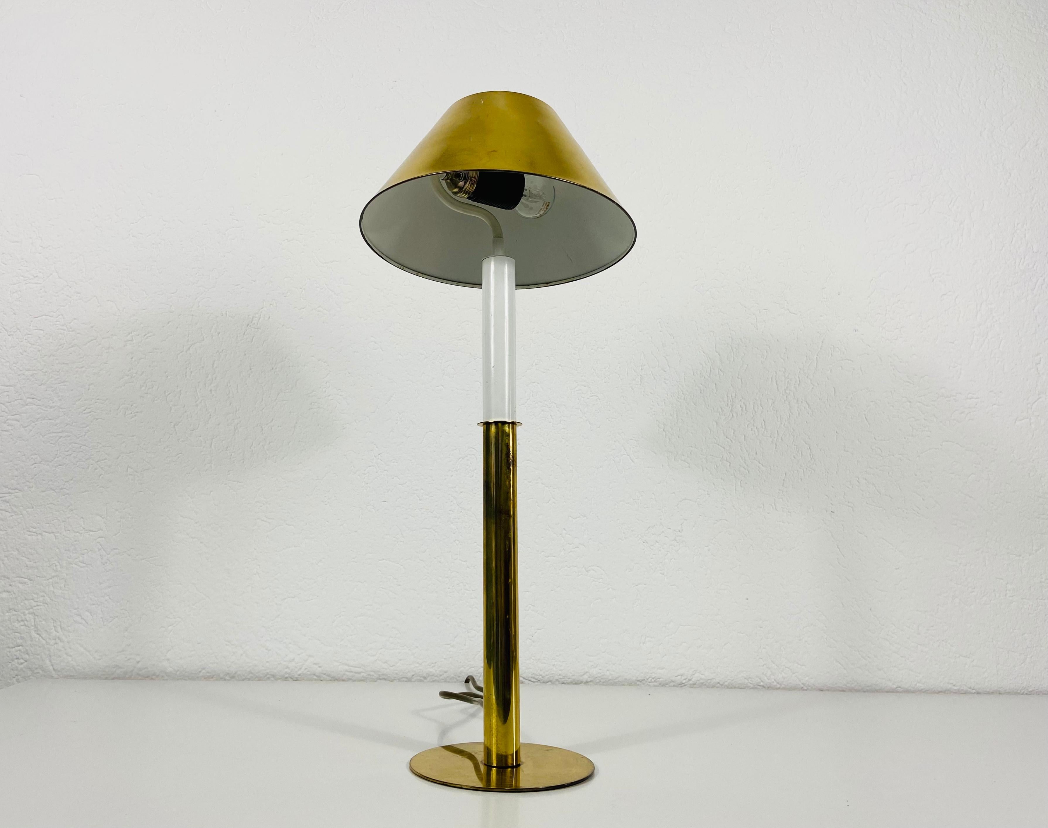 Mid-Century Modern German Midcentury Solid Brass Table Lamp by Vereinigte Werkstätte, 1960s For Sale