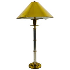 Antique German Midcentury Solid Brass Table Lamp by Vereinigte Werkstätte, 1960s