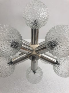 Midcentury German Sputnik Glass Balls Chandelier, 1970s