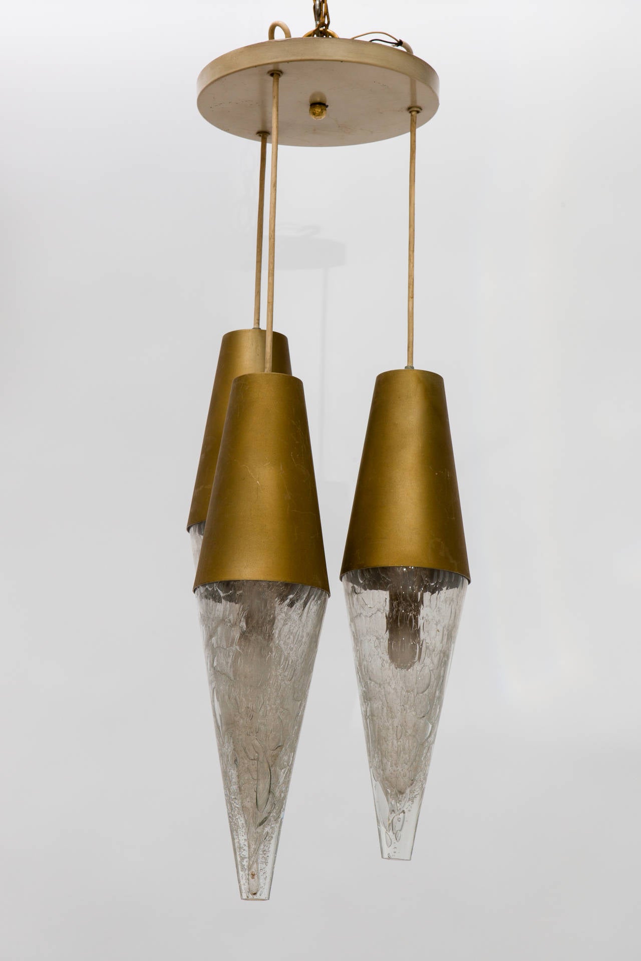 Mid-20th Century German Midcentury Staggered Pendant Fixture For Sale