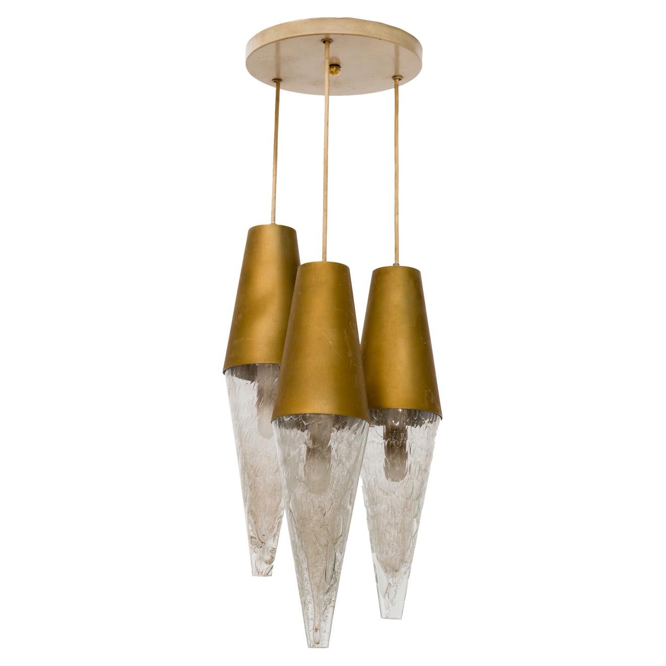 German Midcentury Staggered Pendant Fixture For Sale