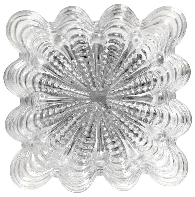 German Midcentury Vintage Bubble Glass Ceiling or Wall Light Flushmount, 1960s