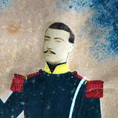 German Military Folk Art Gouache Painting, circa 1866