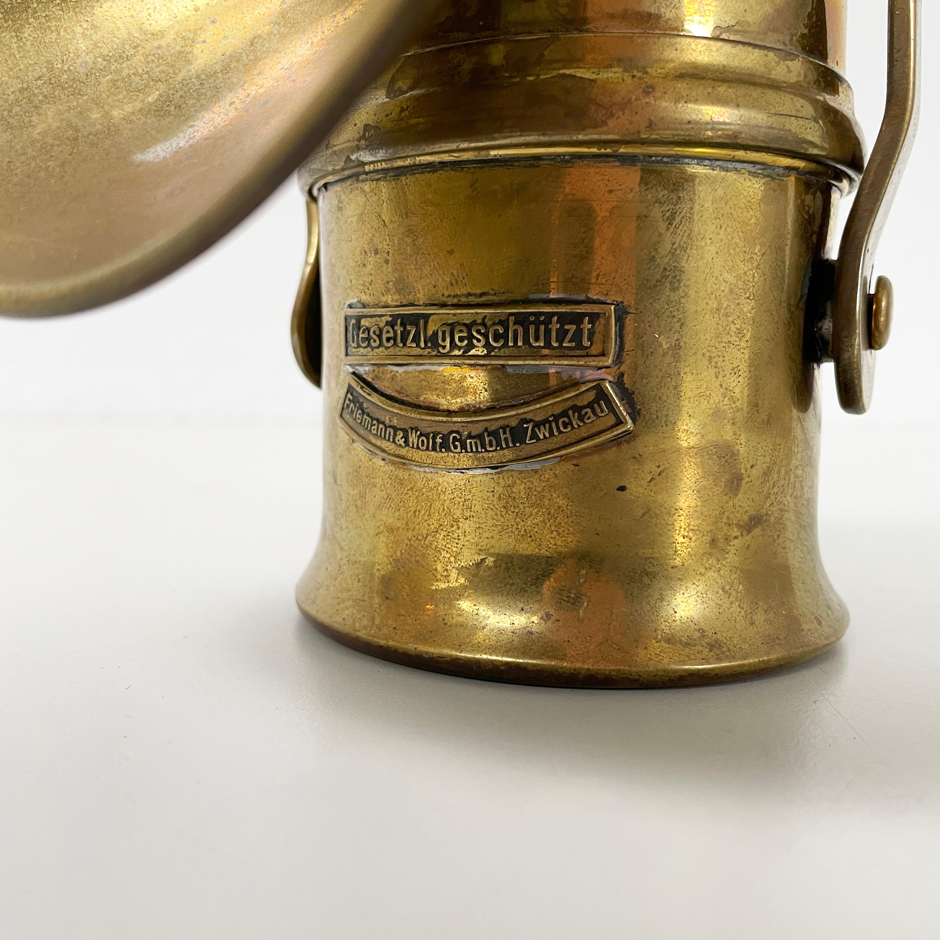 German miner's lantern in brass, late 1800s-early 1900s 5