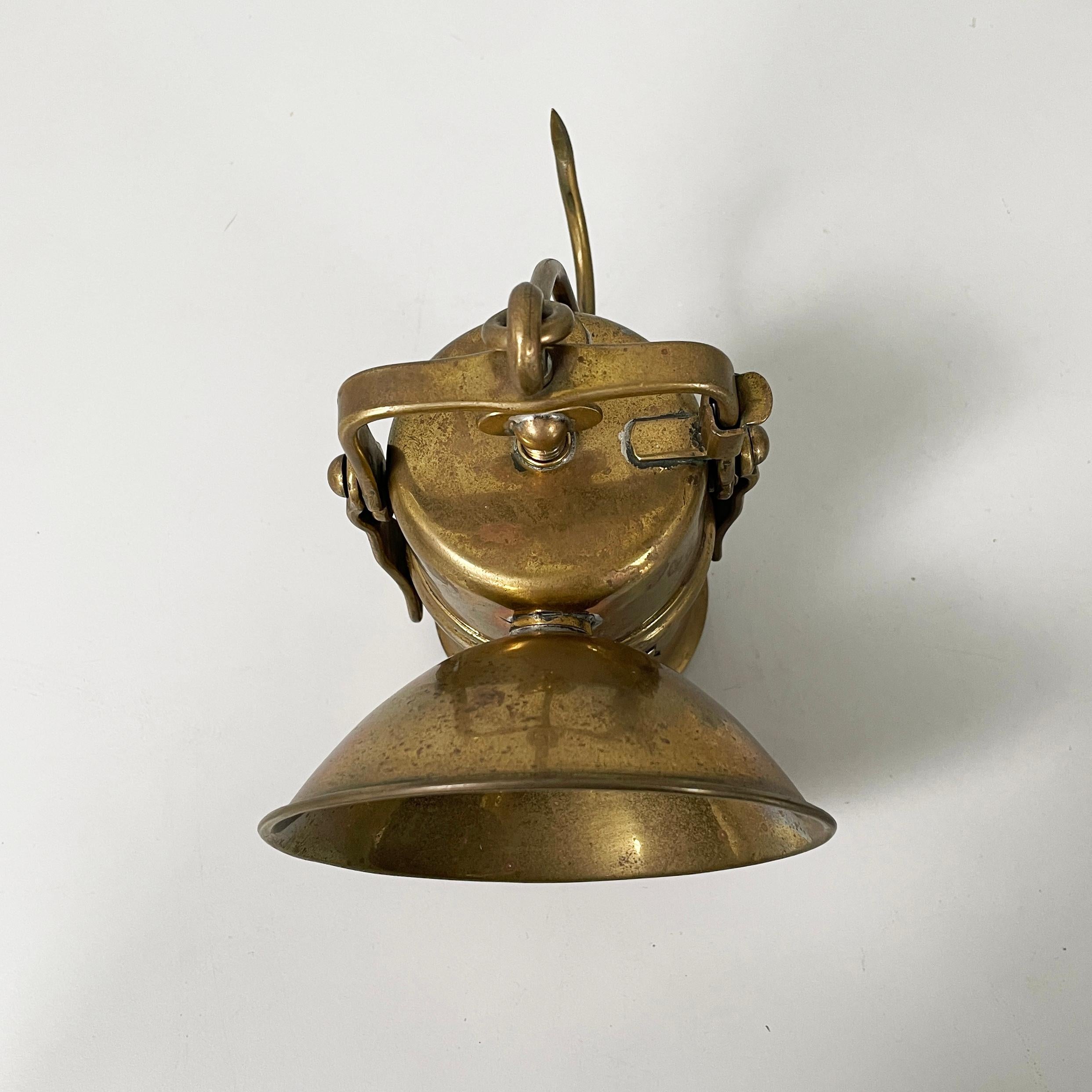 20th Century German miner's lantern in brass, late 1800s-early 1900s