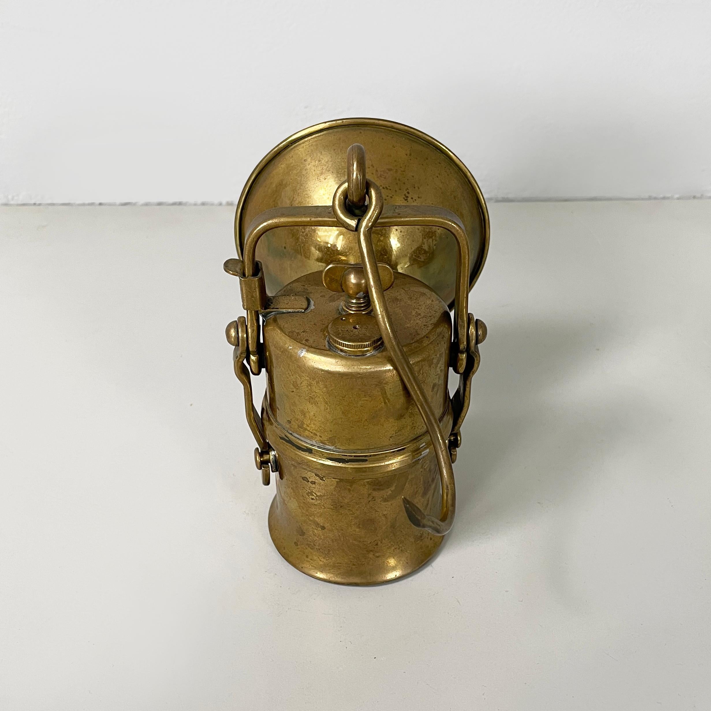Brass German miner's lantern in brass, late 1800s-early 1900s