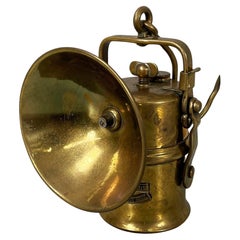 German miner's lantern in brass, late 1800s-early 1900s