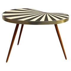 German Modern Black and White Kidney Side Table