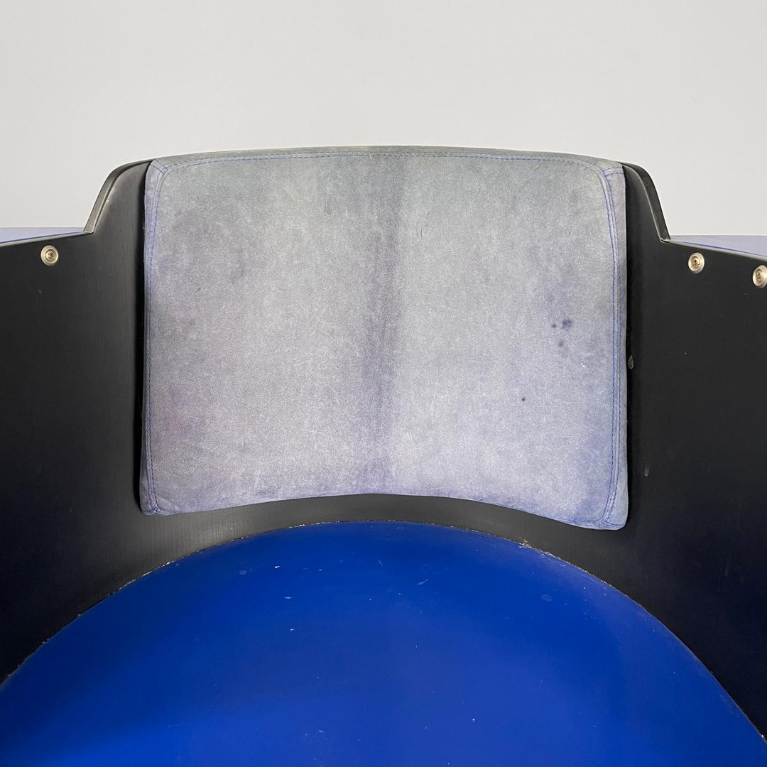 German modern blue and black wooden chairs D61 by El Lissitzky for Tecta, 1970s For Sale 5