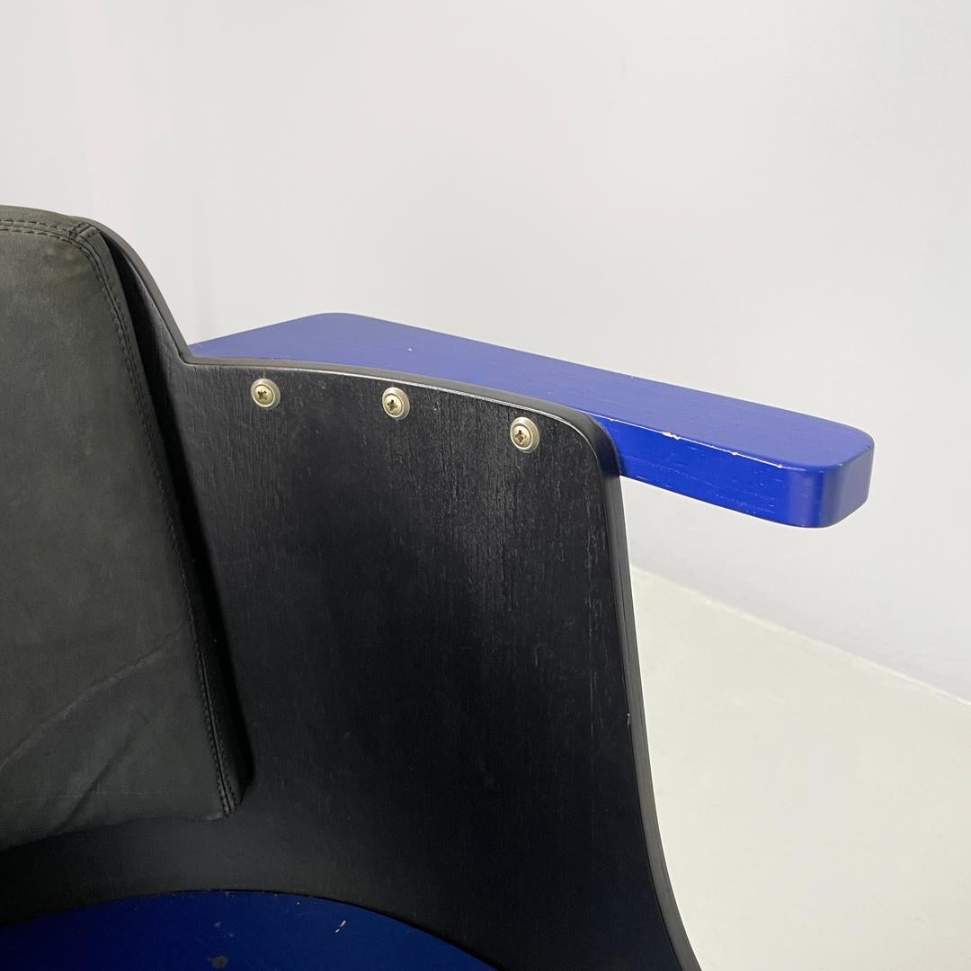 German modern blue and black wooden chairs D61 by El Lissitzky for Tecta, 1970s For Sale 7