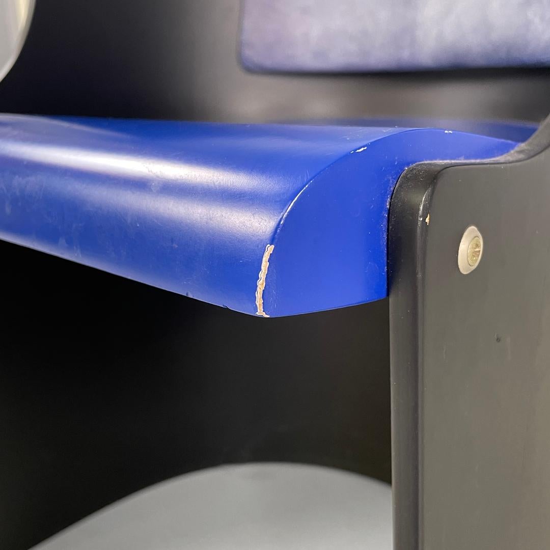 German modern blue and black wooden chairs D61 by El Lissitzky for Tecta, 1970s For Sale 13