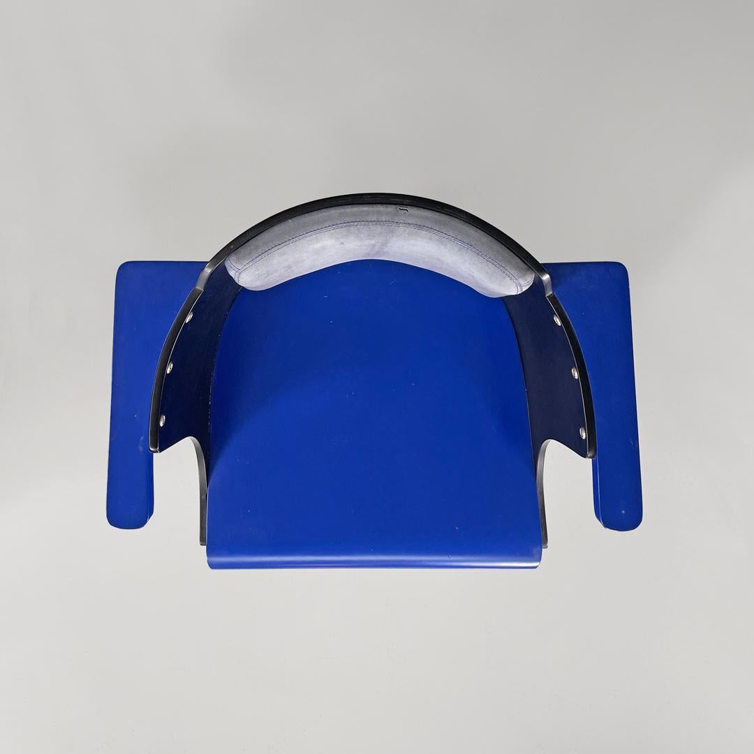 German modern blue and black wooden chairs D61 by El Lissitzky for Tecta, 1970s For Sale 1