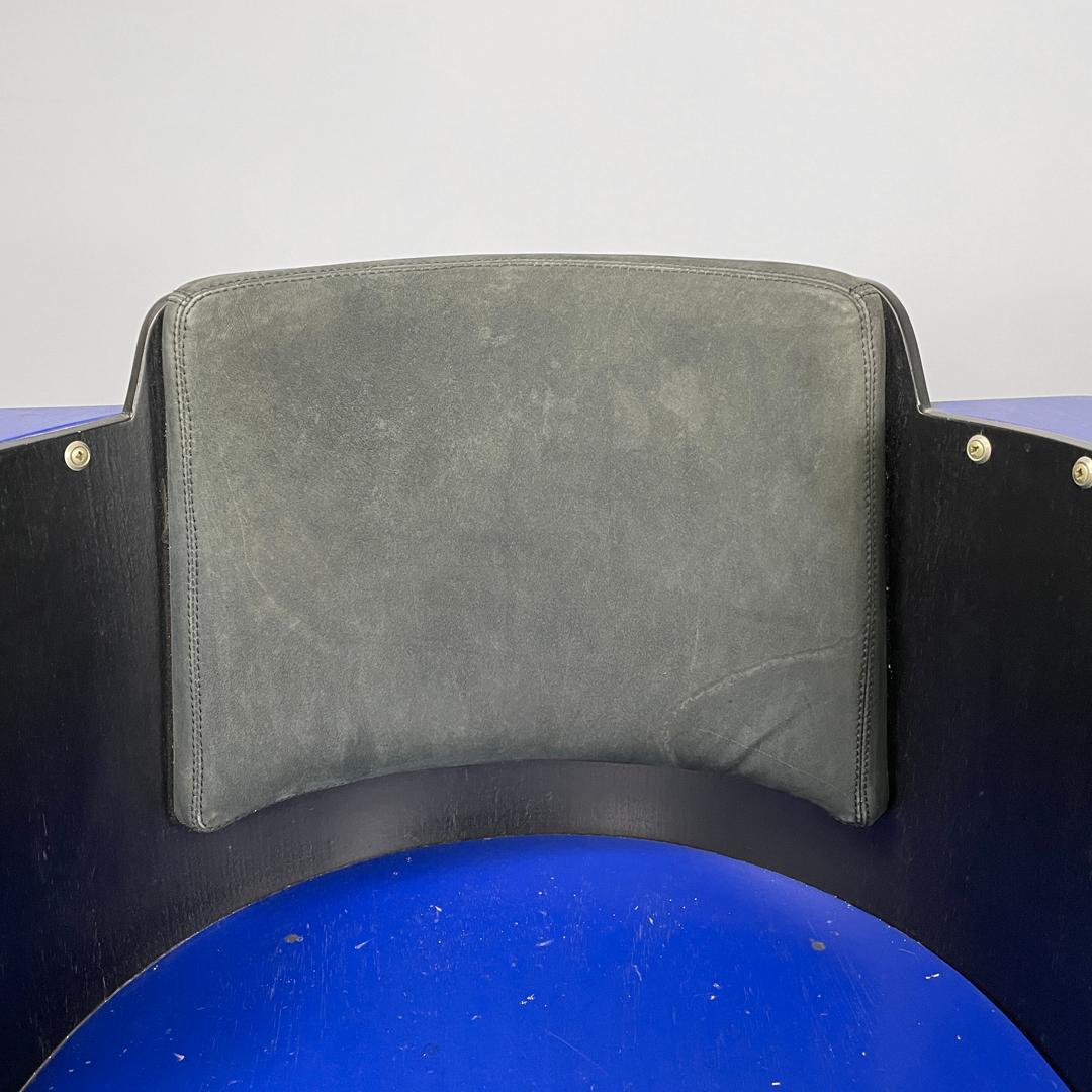German modern blue and black wooden chairs D61 by El Lissitzky for Tecta, 1970s For Sale 4