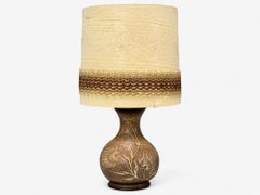 German Modern, Brown Ceramic, Table Lamp, Germany, 1970s