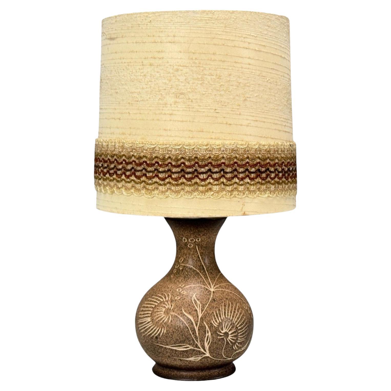German Modern, Brown Ceramic, Table Lamp, Germany, 1970s