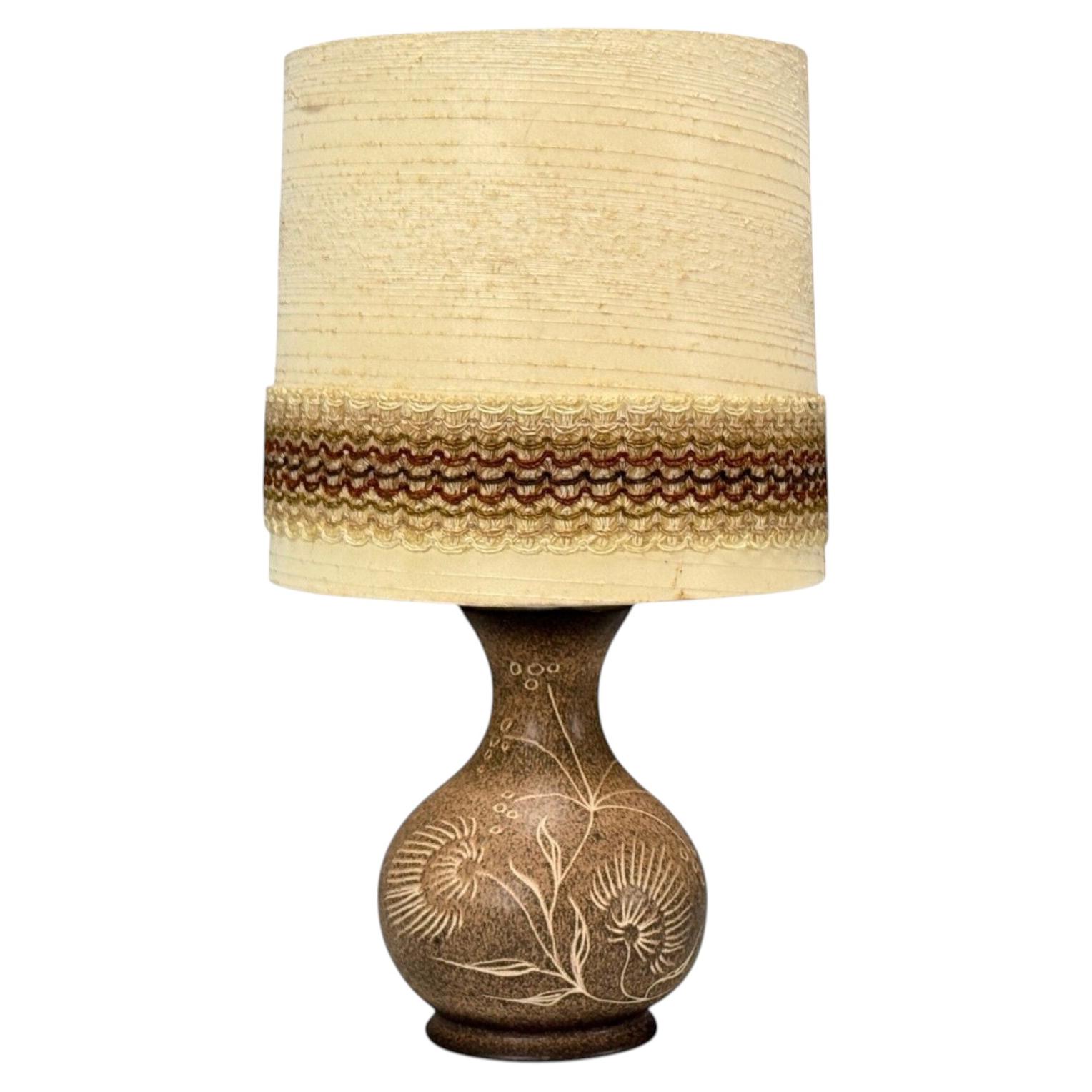 German Modern, Brown Ceramic, Table Lamp, Germany, 1970s For Sale