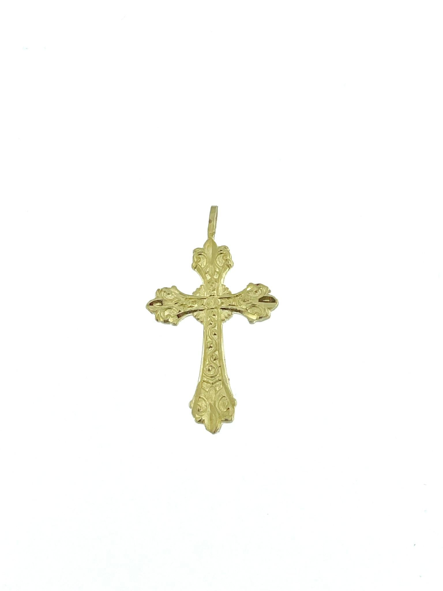 Contemporary German Modern Cross Yellow Gold For Sale