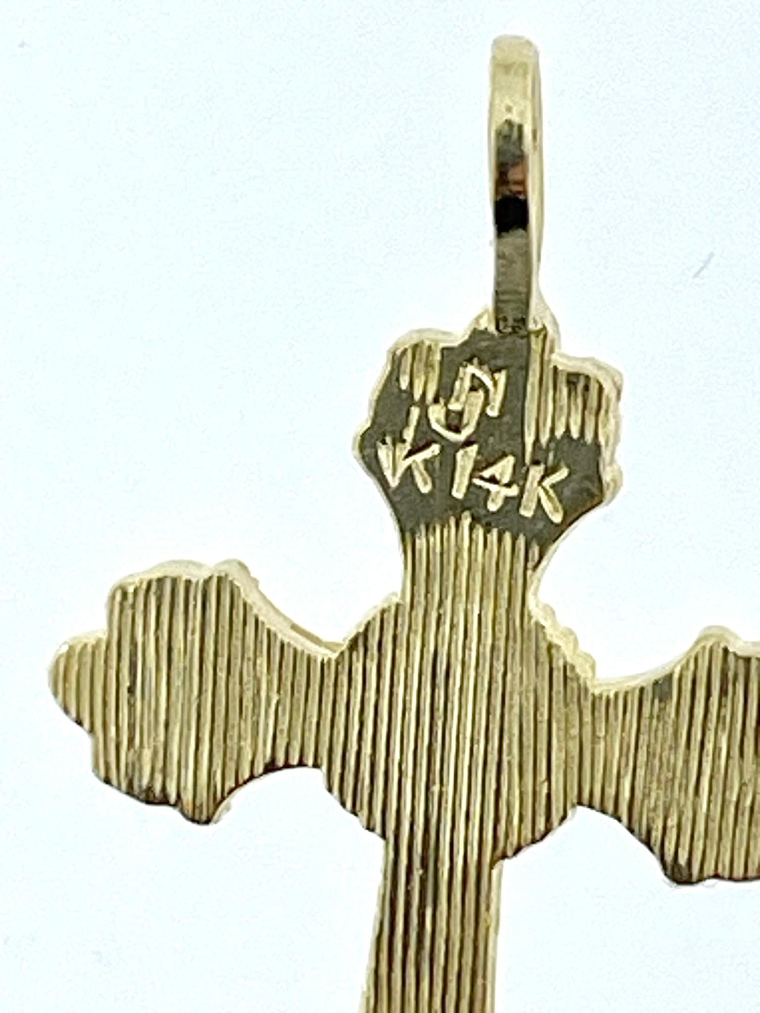 German Modern Cross Yellow Gold In Good Condition For Sale In Esch-Sur-Alzette, LU