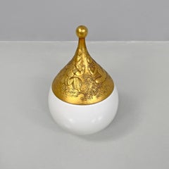 German modern golden ceramic box Sarastro by Bjorn Wiinblad for Rosenthal 1980s